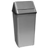 WITT Waste Watchers Standard Swing Top Trash Receptacle - 13 gallon, Stainless Steel